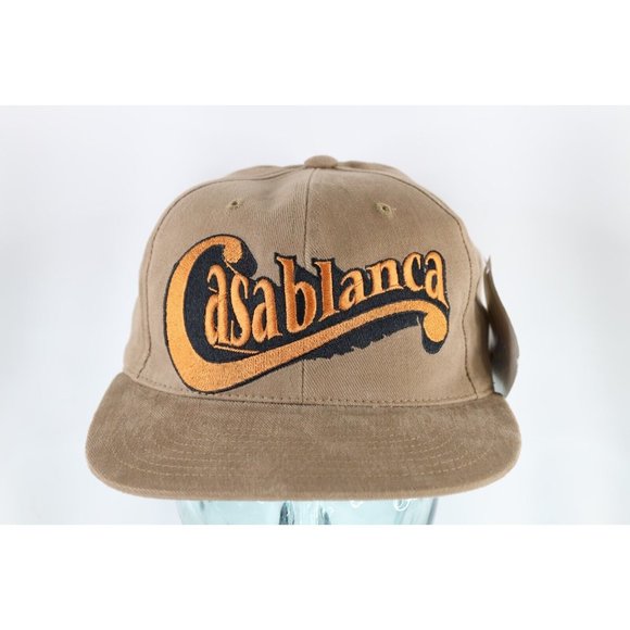NOS Vintage 90s American Needle Movie Classics Casablanca Snapback Hat Brown